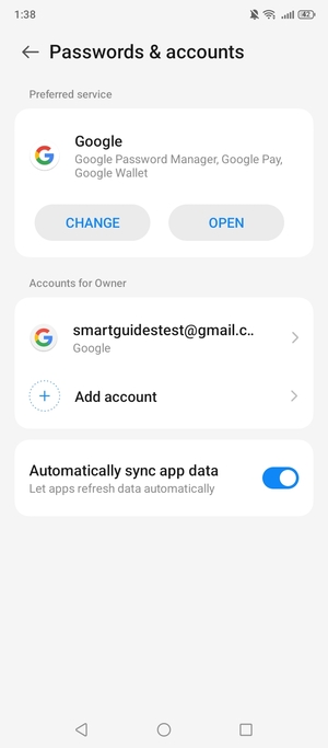 Select your Google account