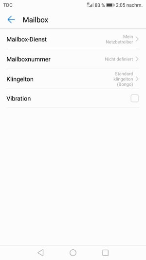 Wählen Sie Mailboxnummer