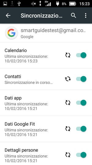 Le tue informazioni verranno sincronizzate