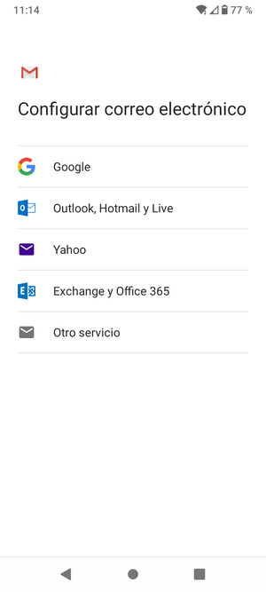 Seleccione Outlook, Hotmail y Live
