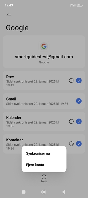 Vælg Synkroniser nu