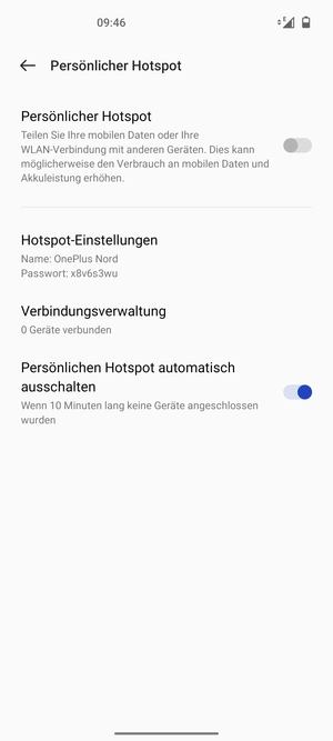 Wählen Sie Hotspot-Einstellungen