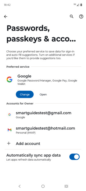 Select your Google account