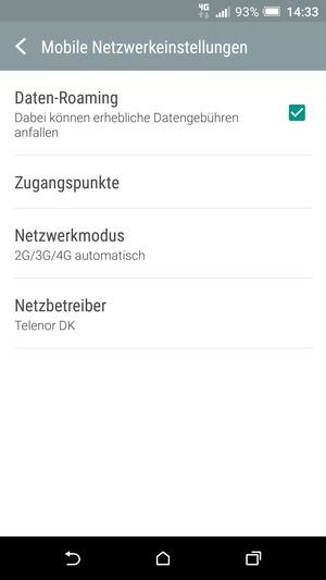 Schalten Sie Daten-Roaming an oder aus