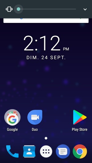 Maintenir appuyé pour passer en mode vibreur, qui est approuvé par une courte vibration