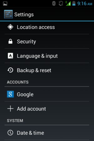 Scroll to and select Google