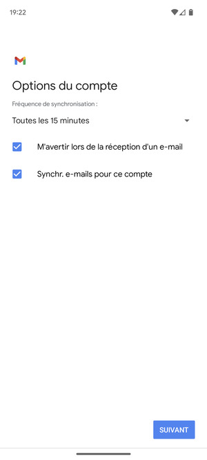 Sélectionnez SUIVANT