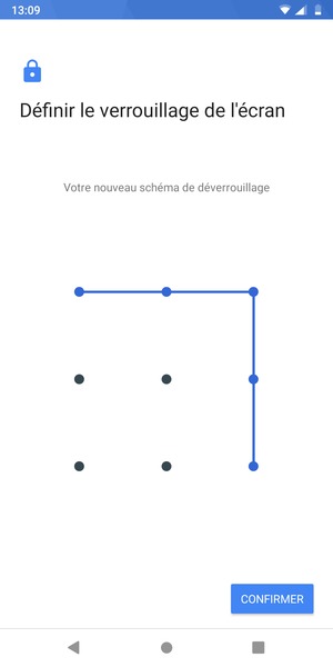 Dessinez de nouveau le schéma de déverrouillage et sélectionnez CONFIRMER