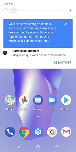 Appuyez une fois de plus pour passer en mode silencieux