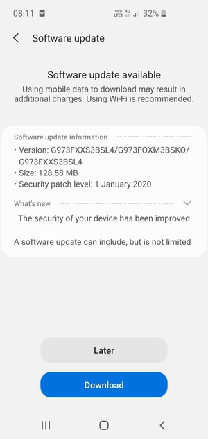 If your phone is not up to date, select Download