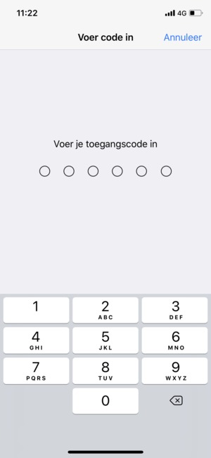 Voer uw wachtwoord voor de telefoonvergrendeling in als deze al geactiveerd is op uw telefoon
