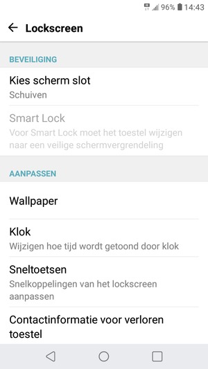 Selecteer Kies scherm slot