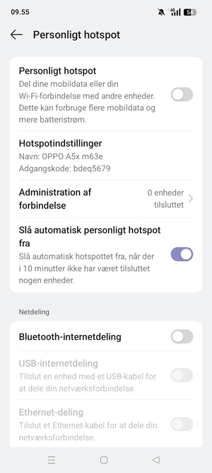 Aktiver Personligt hotspot