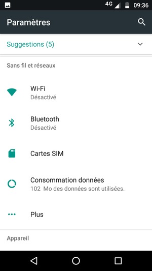 Sélectionnez Plus
