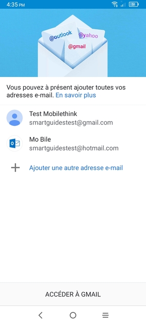 Sélectionnez ACCÉDER À GMAIL