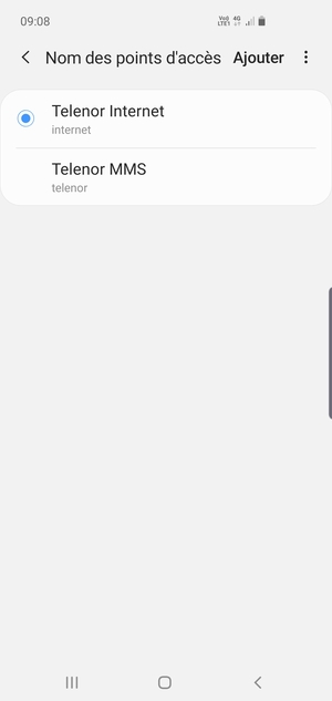 Sélectionnez le bouton du Menu