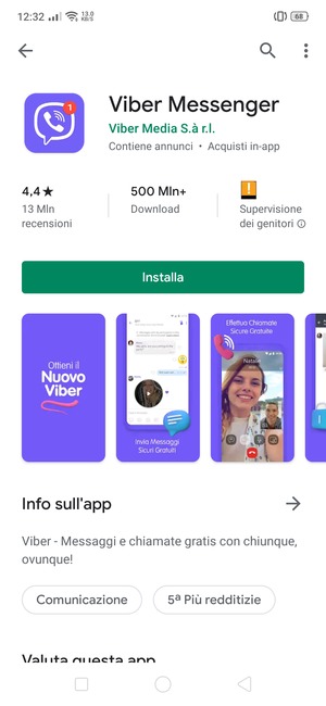 Seleziona Installa