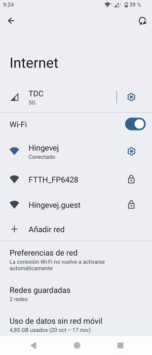Ahora está conectado a la red Wi-Fi