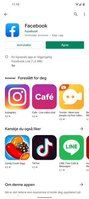 Velg Åpne