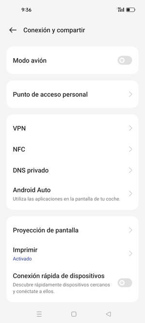 Seleccione Punto de acceso personal