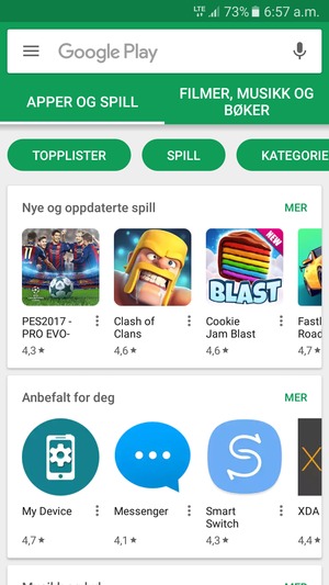 Velg søkefelt