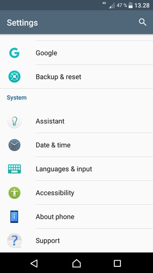 Scroll to and select About phone