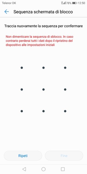 Disegna nuovamente la sequenza di sblocco
