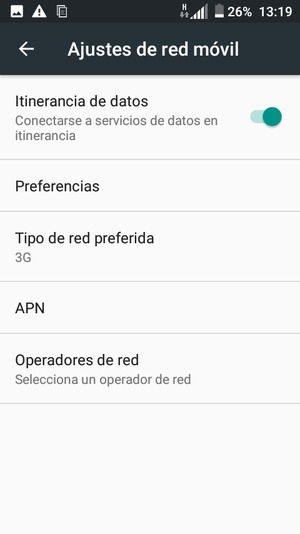 Activar o desactivar Itinerancia de datos