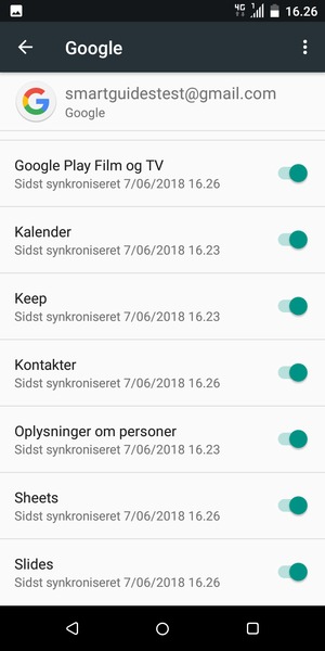 Kontroller at Kontakter er valgt