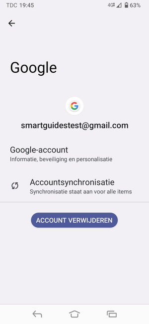 Selecteer Accountsynchronisatie