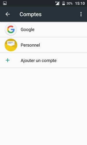 Sélectionnez Google