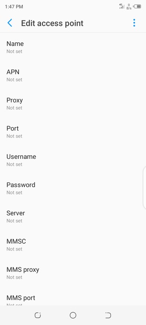 Enter MMS information