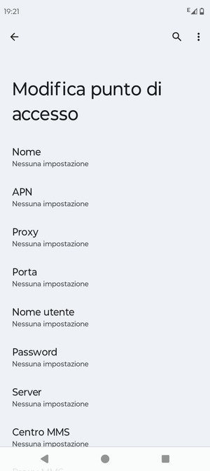 Inserisci informazioni MMS