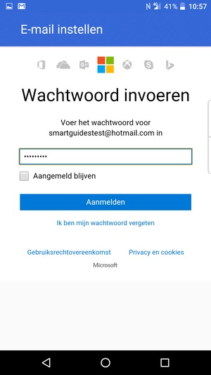 Voer uw wachtwoord in en selecteer Aanmelden