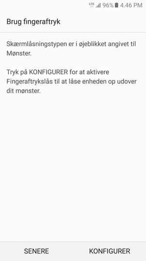Vælg SENERE