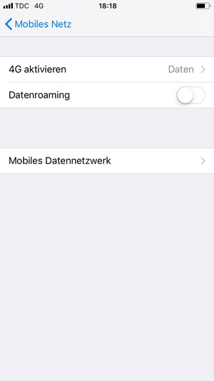 Wählen Sie 4G aktivieren