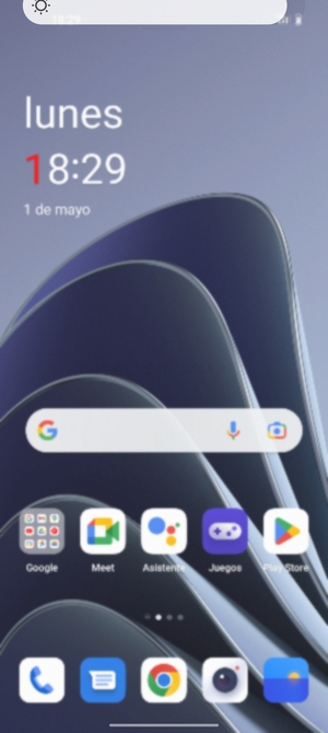 Deslice hacia abajo el menú superior