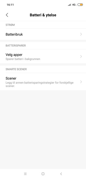 Velg Batteribruk