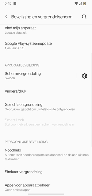 Selecteer Simkaartvergrendeling