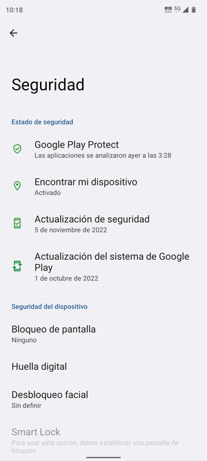 Seleccione Bloqueo de pantalla