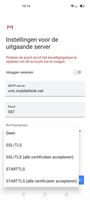 Selecteer Geen