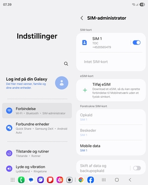 Vælg Tilføj eSIM