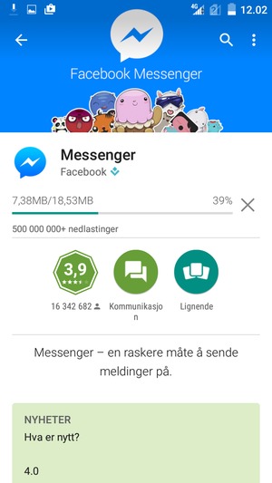 Vent til installasjonen er ferdig