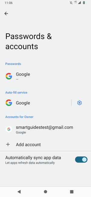 Select your Google account