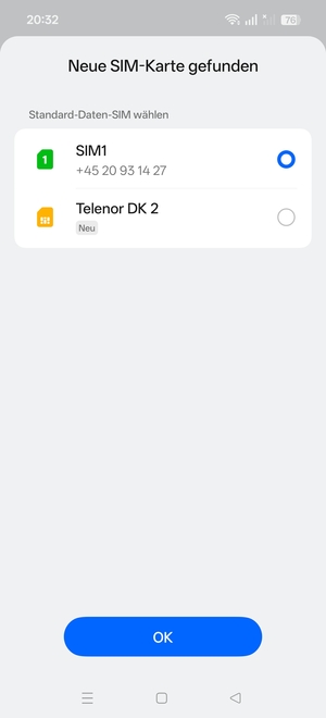 Wählen Sie die gewünschte Option und wählen Sie OK