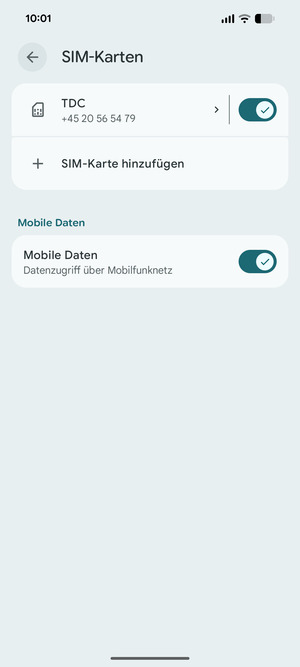 Wählen Sie SIM-Karte hinzufügen