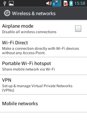 Select Portable Wi-Fi hotspot