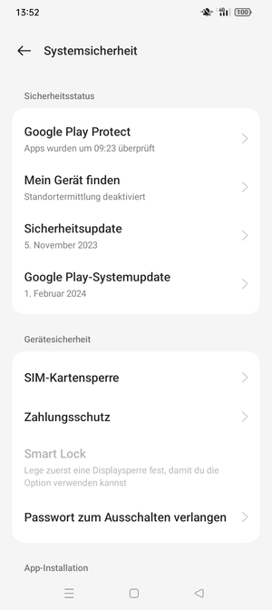 Wählen Sie  SIM-Kartensperre