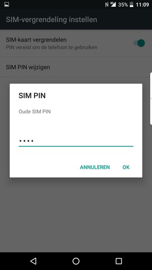 Voer uw Oude SIM PIN in en selecteer OK
