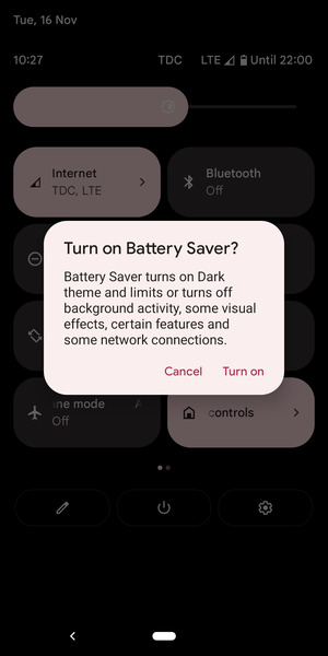 Select Turn on